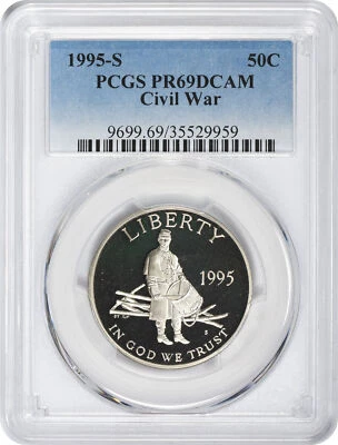 1995-S Civil War Commemorative Half PR69DCAM PCGS Proof 69 Deep Cameo - Image 1 of 2