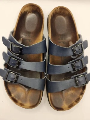 Sandalia Betula Florida 3 correas cuero azul marino para mujer 8-8,5 39 estrecha Foto 1 de 4