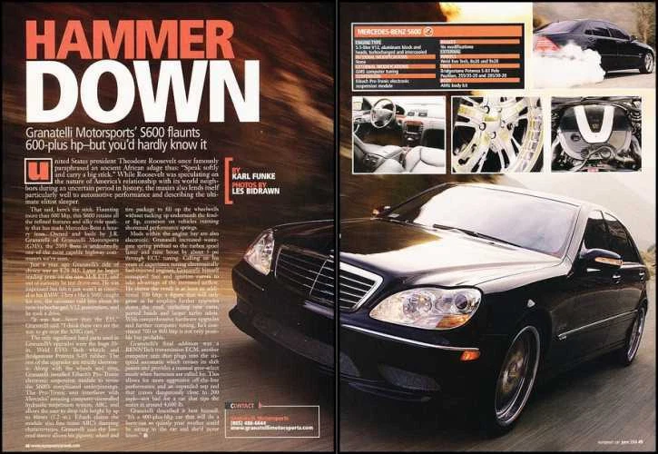 2004 Mercedes Benz S600 GMS mod Original Review Report Print Car Article K114 Foto 1 de 1