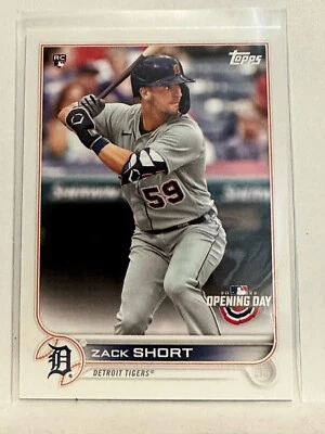 #133 Zack Short Detroit Tigers 2022 Topps Opening Day Baseball Card - Image 1 of 2