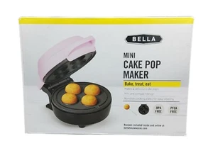 Bella Mini Cake Pop Maker Pink Nonstick Cooking Compact Easy Store 350 Watts - Picture 1 of 11