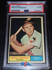 ⚾ BROOKS ROBINSON GRADED PSA 1961 Topps #10 Baseball Card HOF Orioles Rare ⚾