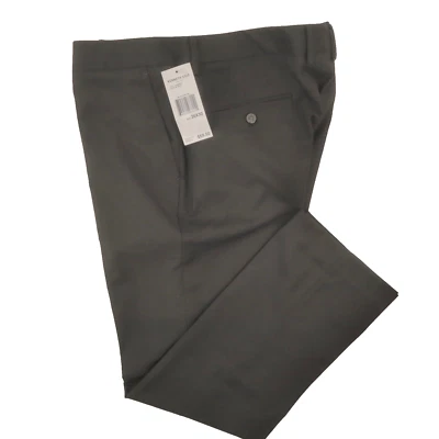 Kenneth Cole Black Wool Blend Pants Mens 36x30 Flat Front Straight Jet $60 NEW! - Image 1 of 4