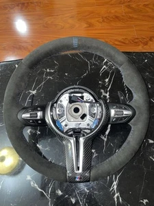 BMW CS Alcantara Carbon Steering Wheel Blue Stitch F30 F32 F80 F82 M3 M4 - Picture 1 of 7