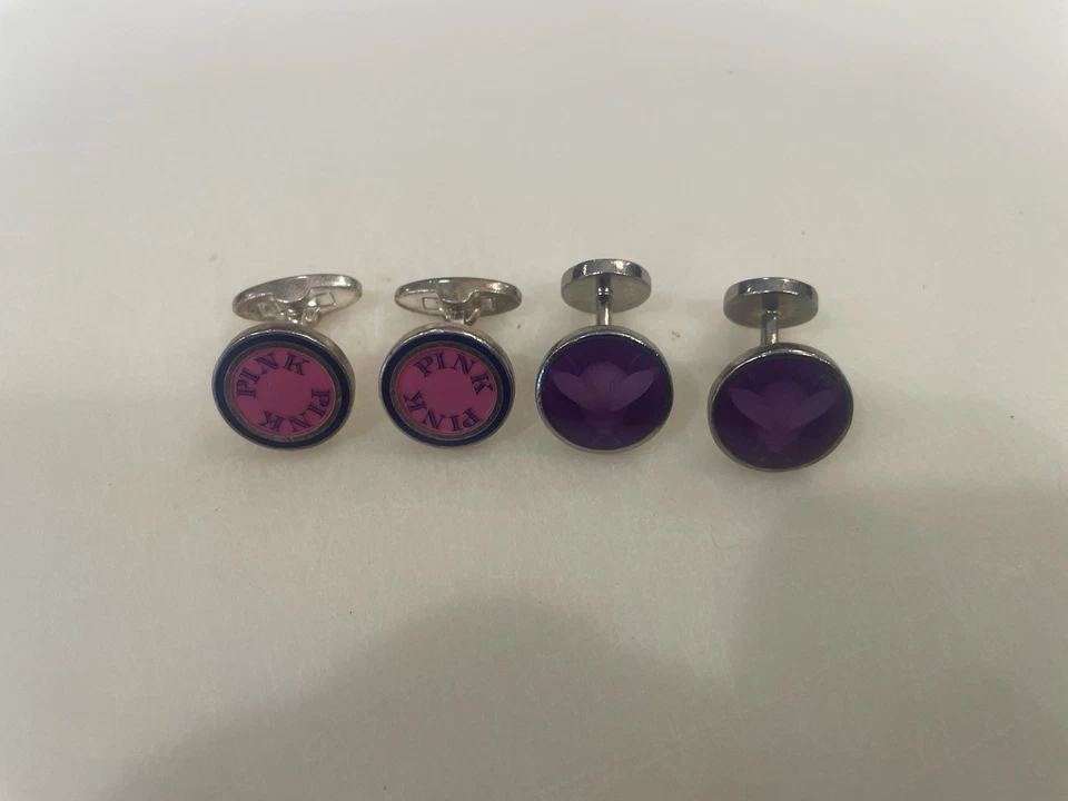 Par Thomas Rosa Plata de Ley Color Rosa y Marca (Muy Bonito) y Púrpura Foto 1 de 1