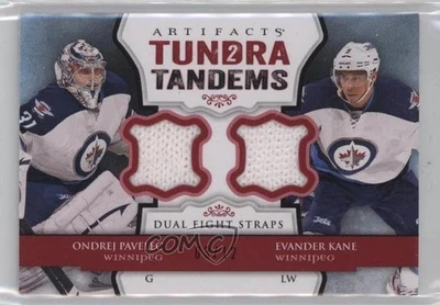2013-14 Artifacts Tundra Tandems Red Fight Strap /12 Ondrej Pavelec Evander Kane - Image 1 of 2