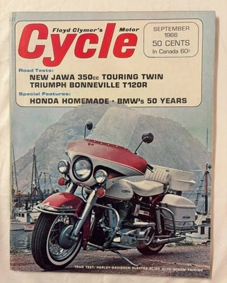 September 1966 Cycle Magazine Harley-Davidson Electra Glide Cover - VG+, Vintage - Image 1 of 4