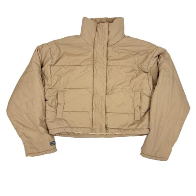 CINTO SELLO Remake Puffer Chaqueta Recortada XS Bronceado Invierno Nieve Lindo Abrigo B49 Foto 1 de 4