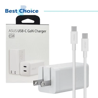 Cargador GaN Original ASUS Oficial 65W Tipo-C y Cable 5A Tipo-C-1.5M 【AC65-05】 Foto 1 de 4