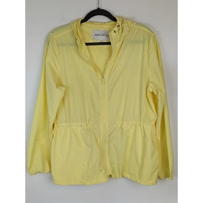 Chaqueta Mercantil J Crew Impermeable con Capucha Preppy Exterior Cremallera Amarillo Talla M Foto 1 de 4