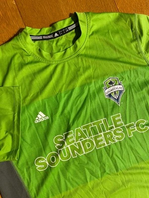 Seattle Sounders FC Adidas Climalite Shirt Men’s L Green MLS Fan Jersey Tee - Image 1 of 4