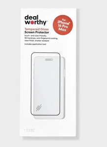 Deal Worthy Hartglas Displayschutzfolie für iPhone 16 Pro Max - Bild 1 von 4