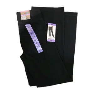 32 Gradi Cool Pantaloni da Donna a Righe Attivi Svasati a Costine Alta, Nero, XS - Foto 1 di 3