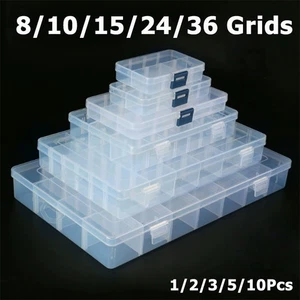 8 - 36 Gitter Kunststoff Aufbewahrungsbox Verstellbares Fach Schlitz Organizer - Picture 1 of 7