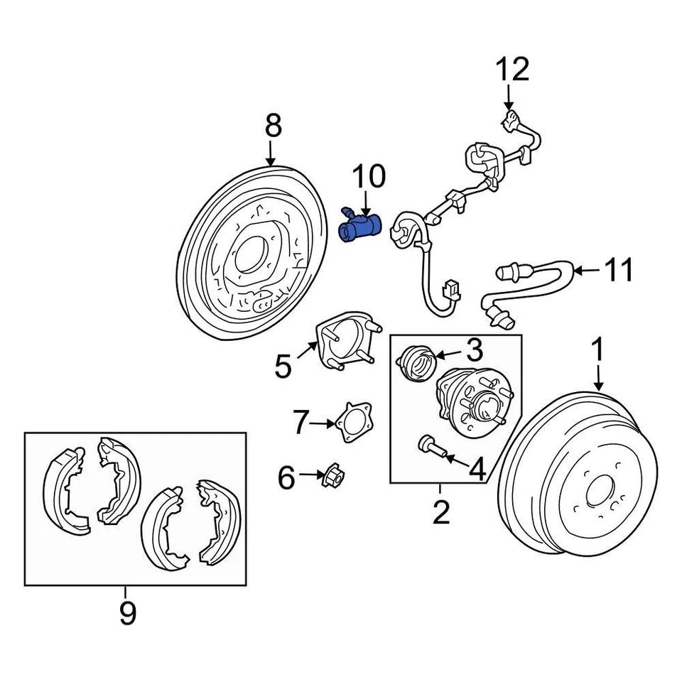 For Toyota Tacoma 2005-2015 Toyota 4755008030 Rear Drum Brake Wheel Cylinder - Image 1 of 1