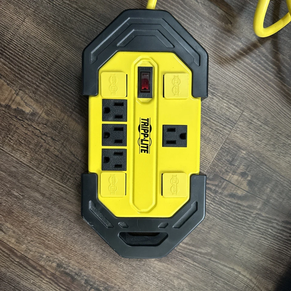 TRIPP LITE TLM812GF Plug-In GFCI w/Cord,12ft,15A,Yel/Blk 2KGE9 - Image 1 of 3