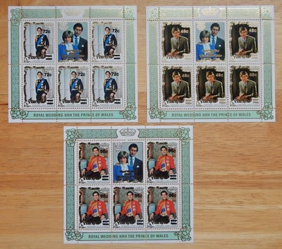 No. Cook Islands Set of 18 Mini Commemorative Stamps - Charles & Diana Wedding - Image 1 of 4