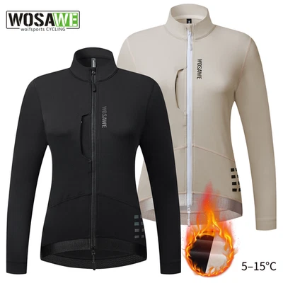 WOSAWE Ladies Autumn/Winter Cycling Jacket Multi-Pockets Warm Fleece Sweatshirt - Image 1 of 4