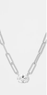 Melinda Maria Hello Gorgeous Samantha Chain Necklace Silver-white Diamondettes - Image 1 of 4