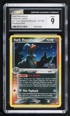 Dark Houndoom Reverse Foil Pokémon EX Team Rocket Returns CGC 9 Mint 2004 - Image 1 of 2