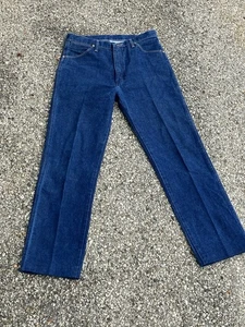 Vtg Wrangler Cowboy Cut 13MWZXS Dark Wash Jeans Sz 34X30 (hemmed cuffs) - Picture 1 of 12