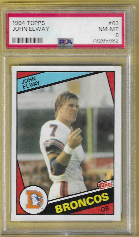 Topps John Elway Broncos 1984 patio radiocontrol PSA 8 Foto 1 de 1