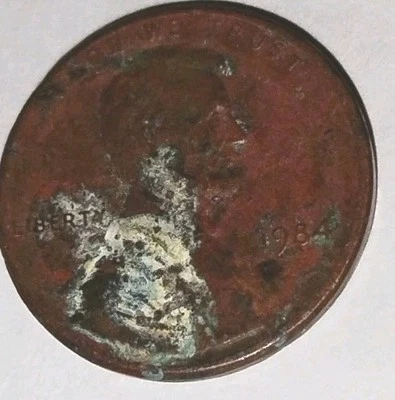 1984 Penny ERROR COIN Struck on Dime Planchet, Small "1" in 1984. Dbl Ear. - Image 1 of 2