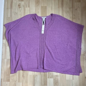 Chicos Mujer Nuevo Con Etiquetas Poncho Lineal Punto Abierto En Lavanda Cielos S/M - Imagen 1 de 5