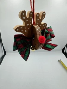 Rudolph The Red Nosed Reindeer  Wooden Christmas Ornament - Picture 1 of 7