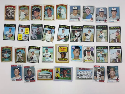 1960-1974 Topps Atlanta Braves 34 Card Lot Orlando Cepeda Darrell Evans Pizarro - Image 1 of 4