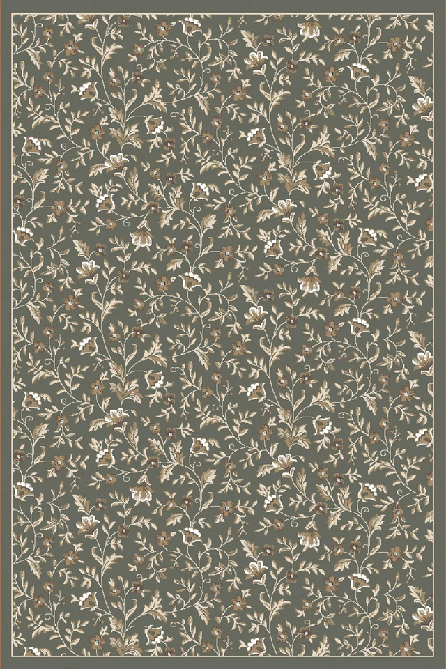 5x7 Radici Green Leaves Vines Petals Bordered Area Rug 6674 - Aprx 5' 3" x 7' 3" - Image 1 of 1