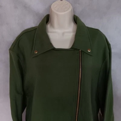 LuLaRoe Presley Moto Jacket 3XL Green - Jersey Knit - NWT - Image 1 of 4