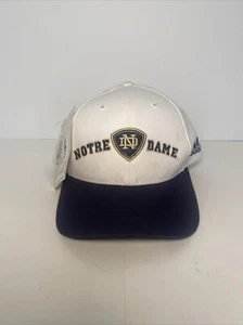 Adidas Notre Dame Fighting Irish Adjustable Strap White/Dark Blue Hat NEW TAGS - Picture 1 of 8