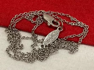 Collana vintage GABRIEL & CO. oro bianco massiccio 14k cavo ovale maglia catena 18" - Foto 1 di 18