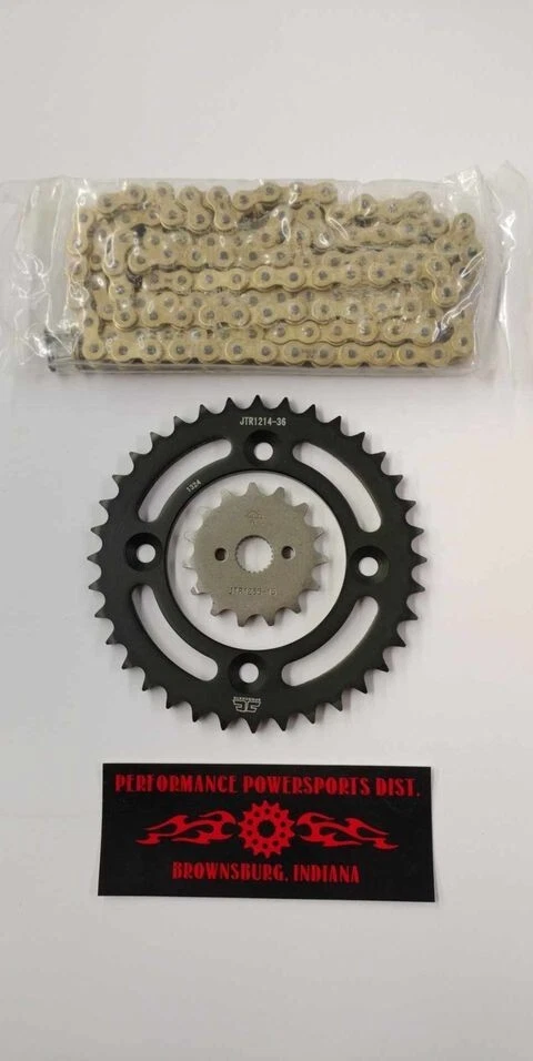 04-2012 HONDA CRF70F CRF 70 F NUEVO JUEGO PIÑÓN JT 15/36 Y KIT CADENA HD dorada Foto 1 de 1