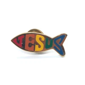 Jesus Fish Pin Lapel Enamel Collectible Christian Religious Ichthys Vintage - Picture 1 of 3