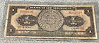 1954 Mecican Un Peso Mexico Paper Money Banknote One Old Foreign World