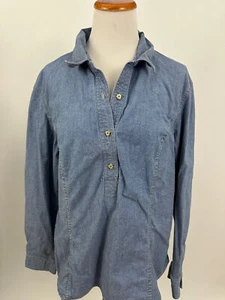 LIZ CLAIBORNE denim stretch popover shirt 16 - Picture 1 of 3