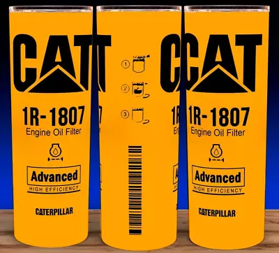 Filtro lubricante motor CAT 1R-1807 amarillo oscuro aceite mecánico limpio taza vaso Foto 1 de 3