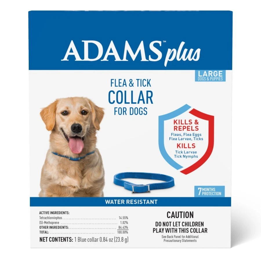 Adams Plus Flea & Tick Collar For Dogs Large Puppies Adult 7 Month Protection - Image 1 of 4