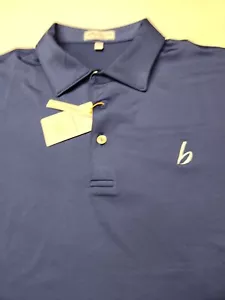 Peter Millar Crown Sport Performance Fabric Navy Polo Golf Shirt NWT Size Large - Picture 1 of 13