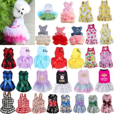 Dog Skirt Chihuahua Small Dog Princess Dress Pet Dress Cotton Puppy Cat Clothes_ - Image 1 of 4