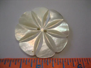 De colección Grande 1-1/2" Flor Tallada MOP Madre Perla Concha Botón - G31 - Imagen 1 de 5