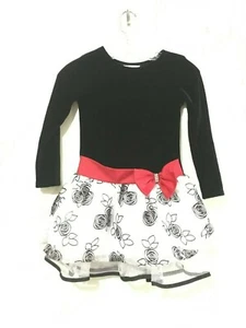 Bonnie Jean Floral Red Waist Ribbon Band Dress Girls Kids Size 6X Stylish - Picture 1 of 9