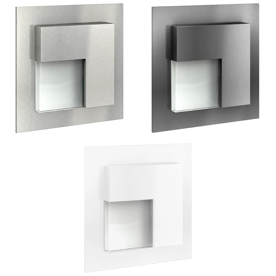 SSC-LUXON Lampada LED da incasso a parete TAJO acciaio inox/nero/bianco per 60 mm 230 V bianco caldo