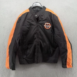 Harley Davidson Jacket Mens Large Black Moto Cordura Nylon Removable Liner Zip - Picture 1 of 11