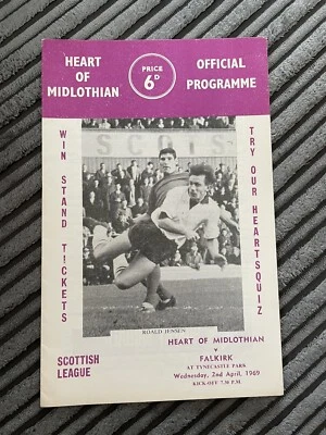 1969 HEARTS V FALKIRK SCOTTISH LEAGUE 68/69 DIVISION 1 PROGRAMME VGC - Image 1 of 4