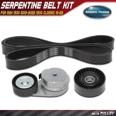 3x Serpentine Belt Drive Component Kit for Ram 1500 2013-2022 1500 Classic 19-22 - Image 1 of 4