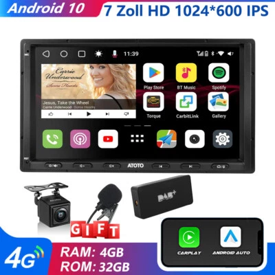 ATOTO S8 DAB+ Android 4G+32G Autoradio 4G LET Bluetooth Carplay GPS ChatgGPT+Cam - Bild 1 von 4