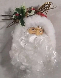 Vintage Santa Claus Face Head Christmas Ornament Decoration - Picture 1 of 10